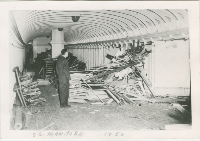 Manitoba being scrapped at Hamilton 1950